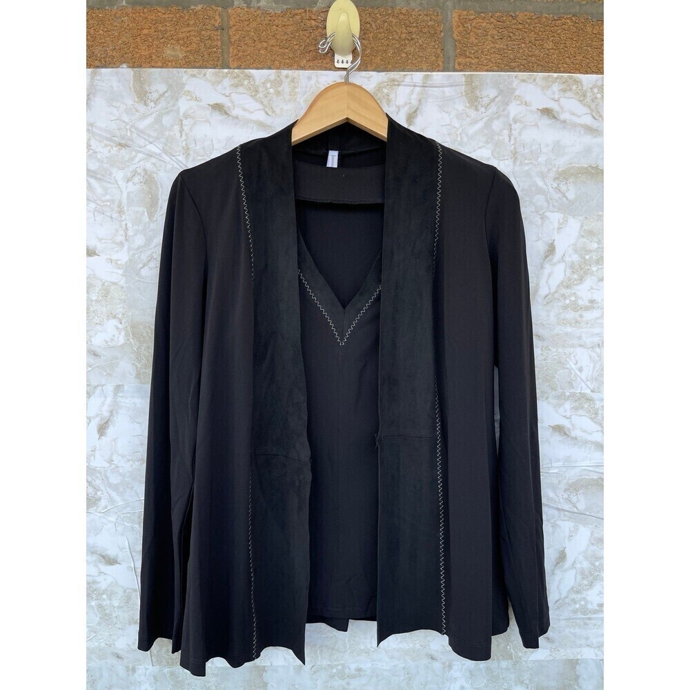 I by Iris Setlakwe Twinset, Contrast Stitch Trim size large